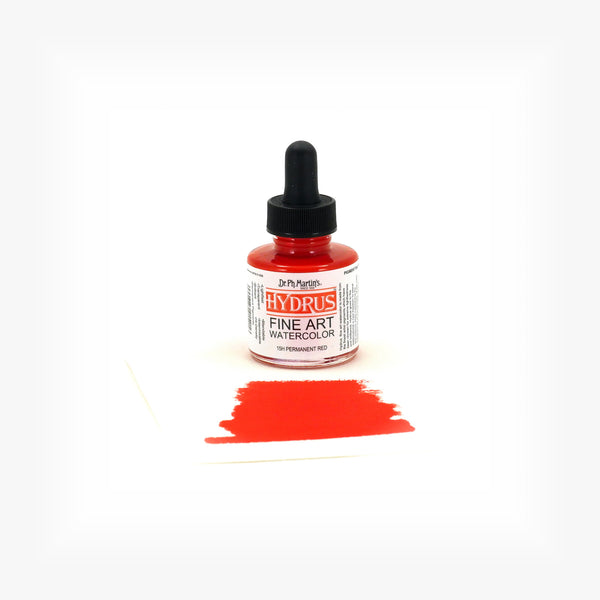 Dr. Ph. Martin's Hydrus Fine Art Watercolor, 1.0 oz, Permanent Red